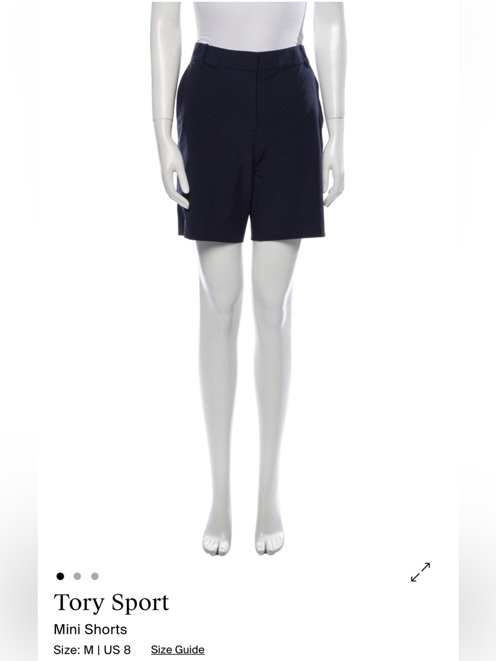 Tory Sport Navy High-Rise Tailored Shorts